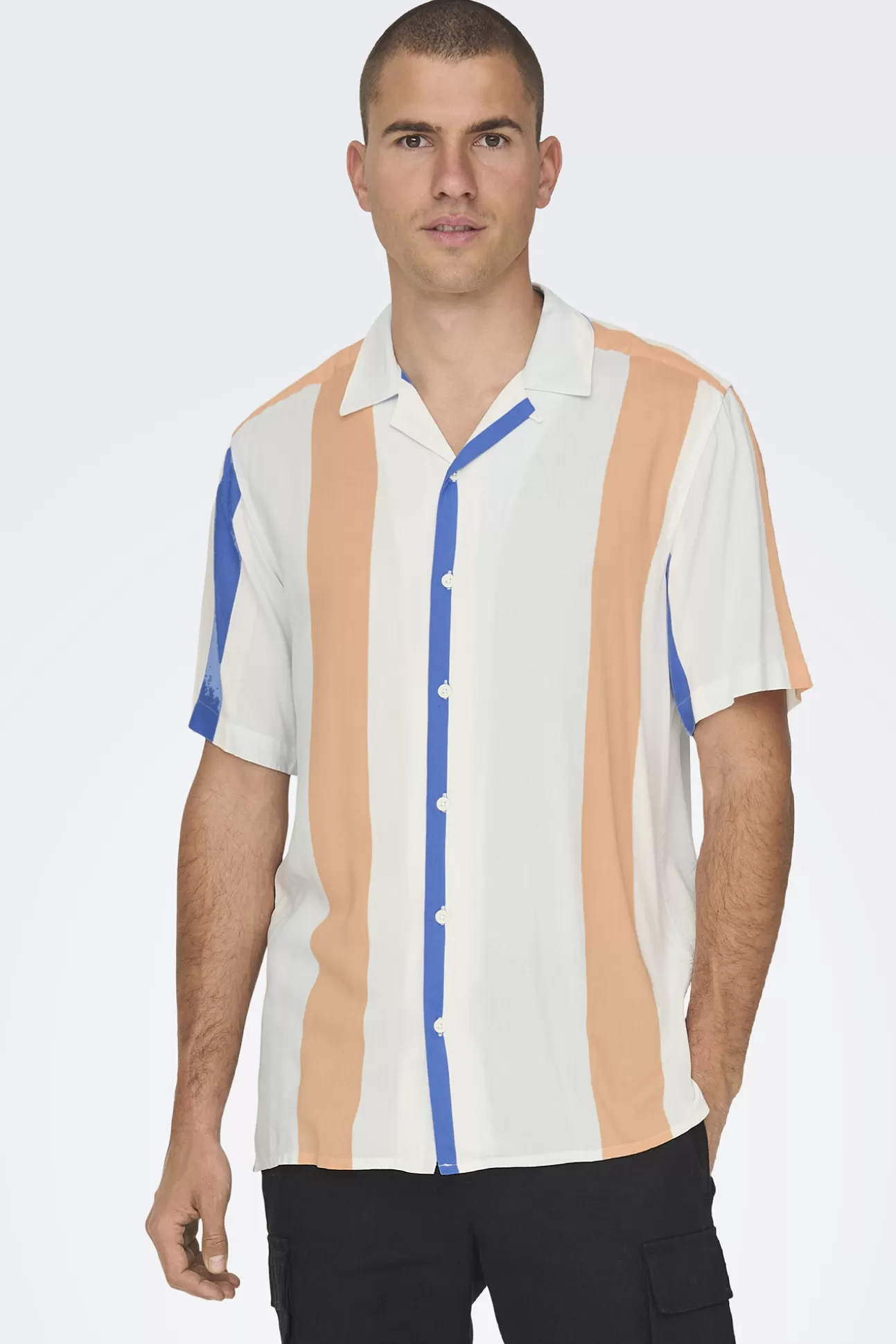 Shop Camisa Manga Corta Rayas Hombre Camisas