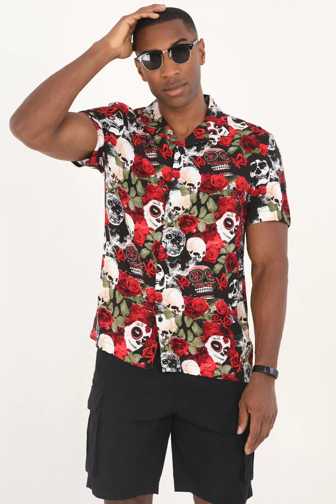 Clearance Camisa Manga Corta Y Estampada. Hombre Camisas