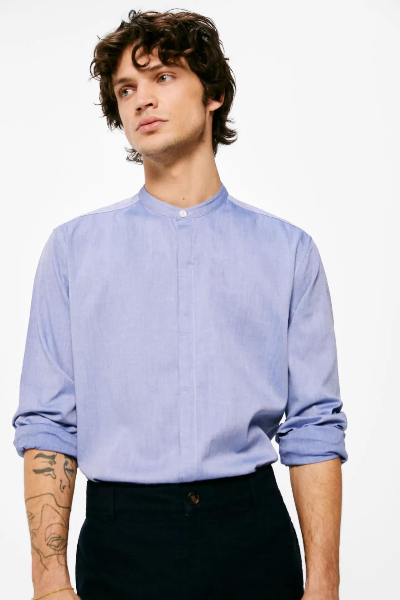 Hot Camisa Mao Hombre Camisas