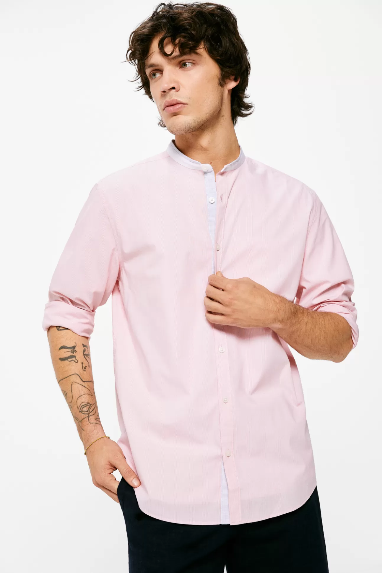 Cheap Camisa Microraya Mao Hombre Camisas