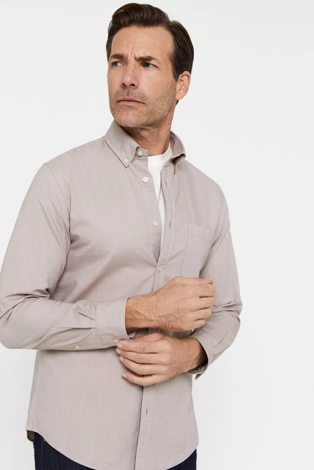 Cheap Camisa Oxford Liso Hombre Camisas