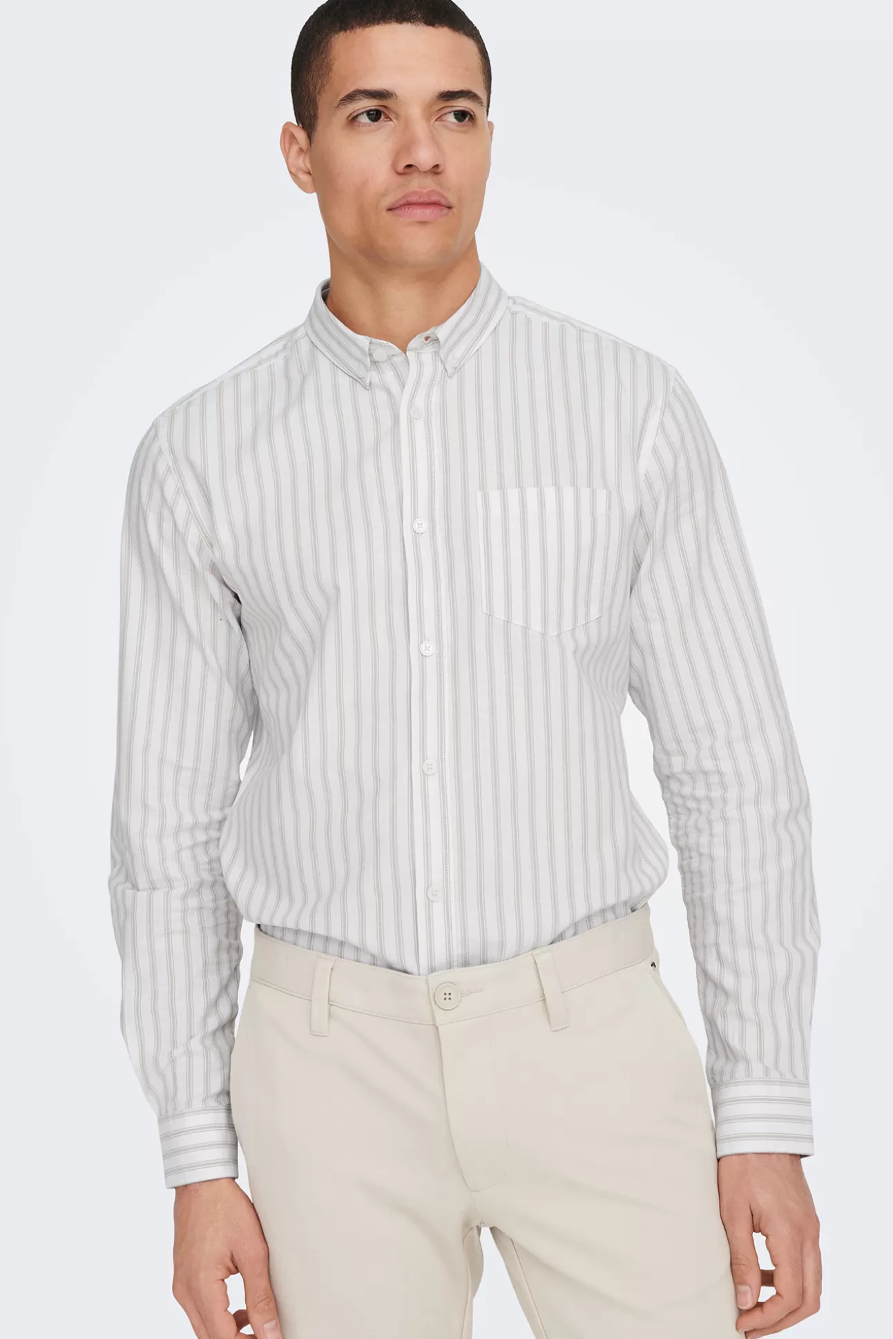 Discount Camisa Oxford Rayas Hombre Camisas