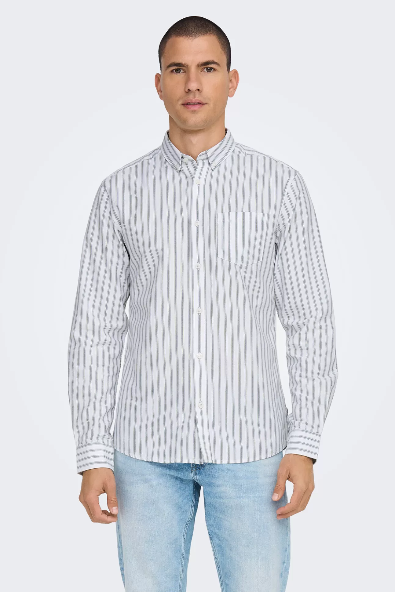 Outlet Camisa Oxford Rayas Hombre Camisas