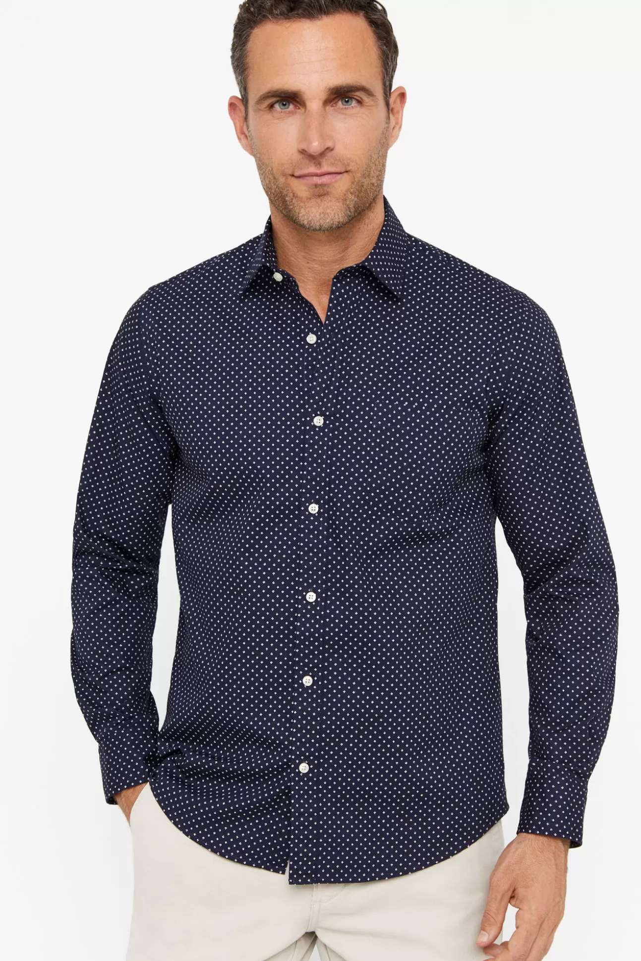 Cheap Camisa Punto Estampado Hombre Camisas