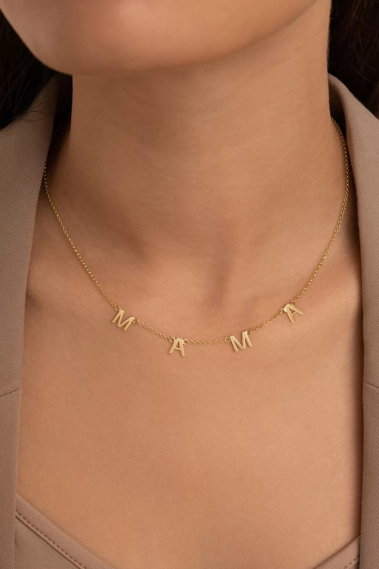 Cheap Collar Mama Letters Plata Baño Oro Mujer Bisutería