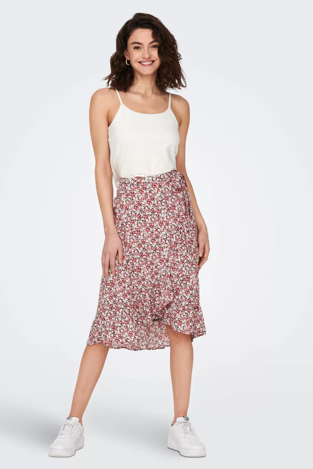 Fashion Falda Midi Estampada Mujer Faldas