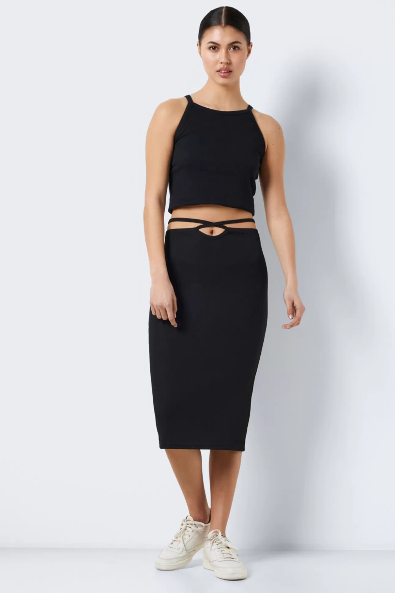 Outlet Falda Midi Negra Mujer Faldas