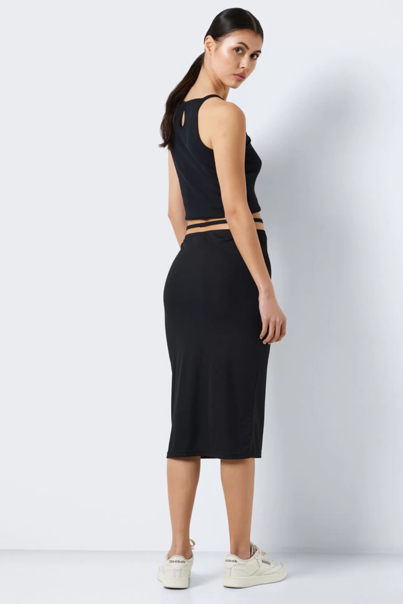 Outlet Falda Midi Negra Mujer Faldas