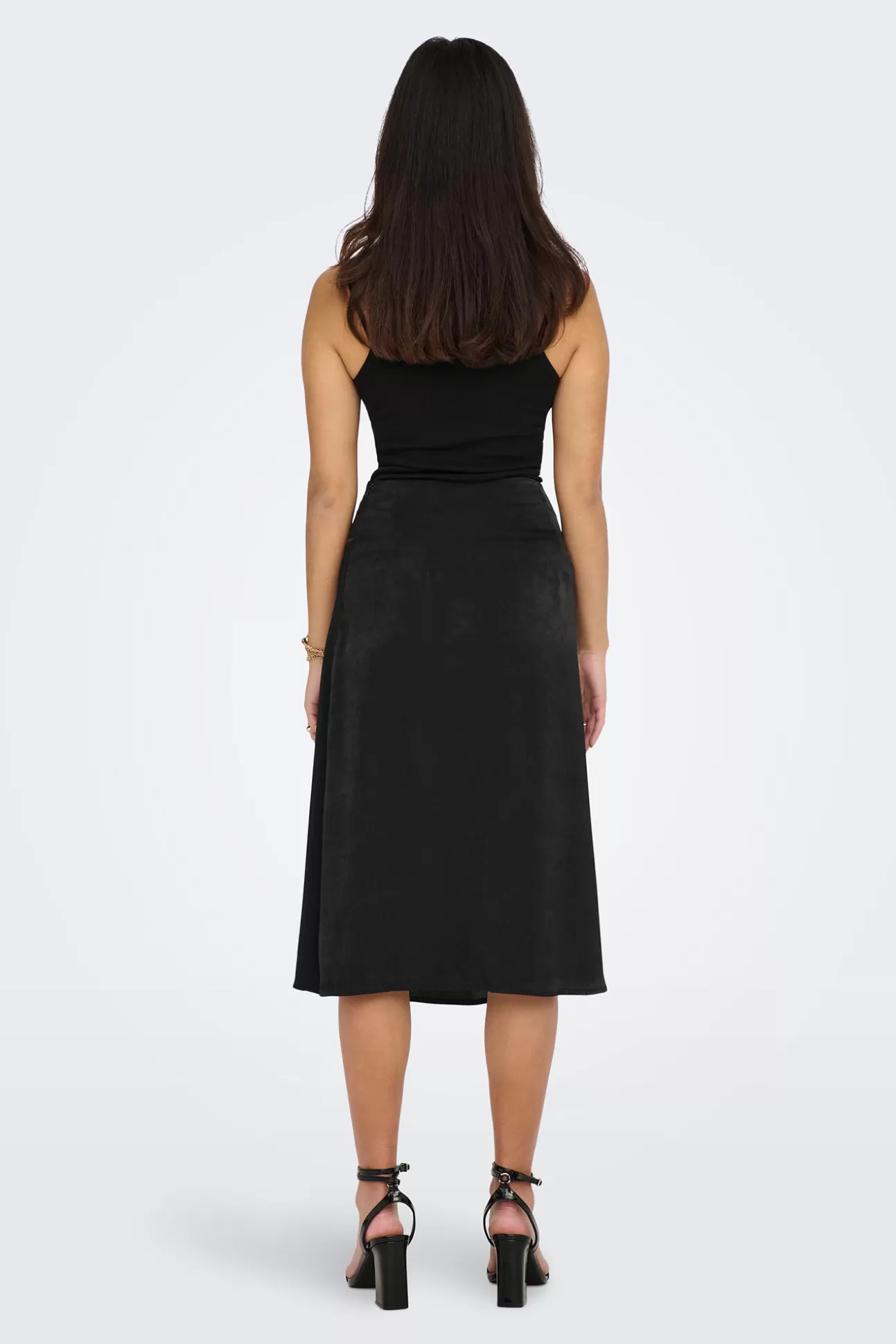 Online Falda Midi Satinada Mujer Faldas