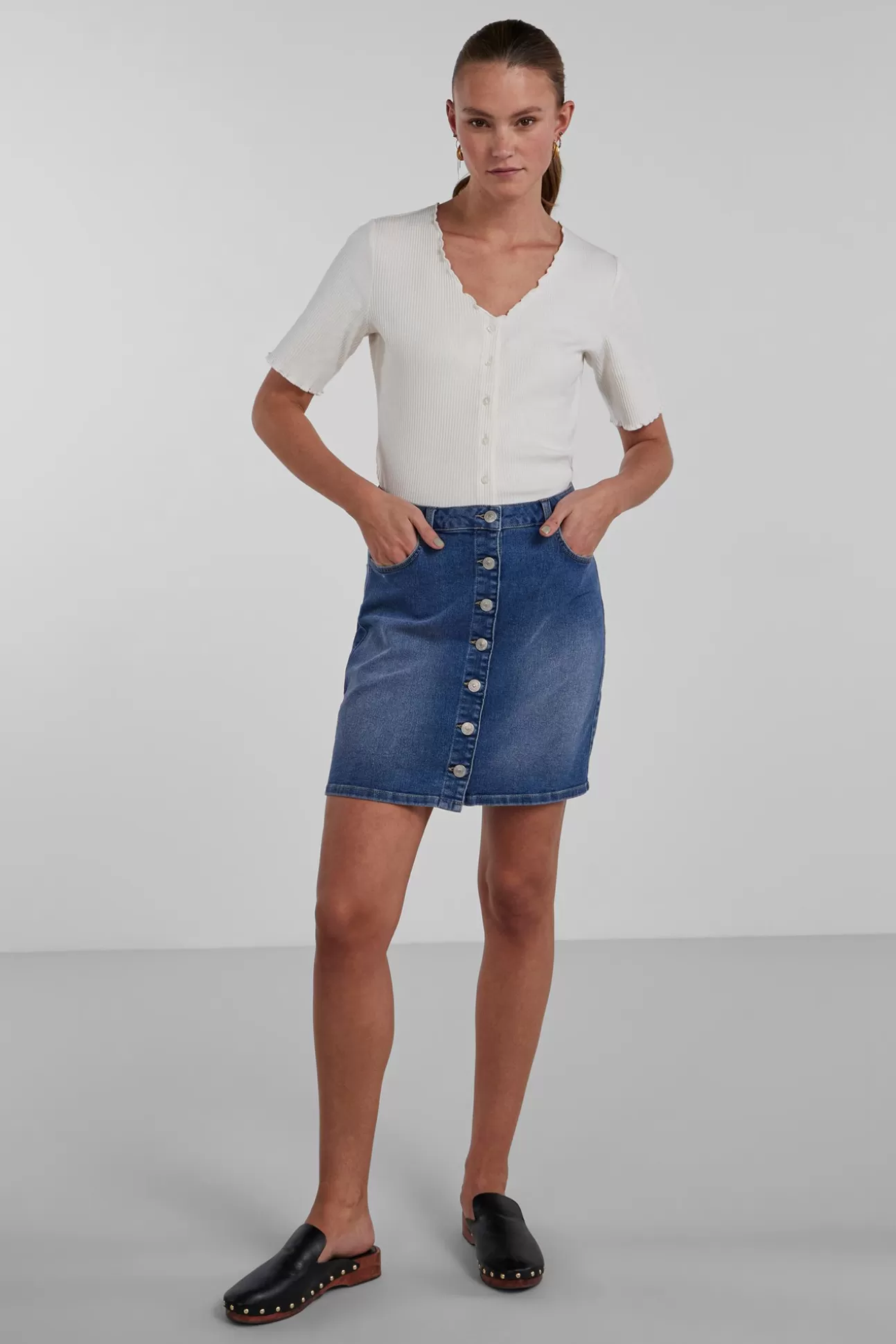 Discount Falda Mini Denim Mujer Faldas