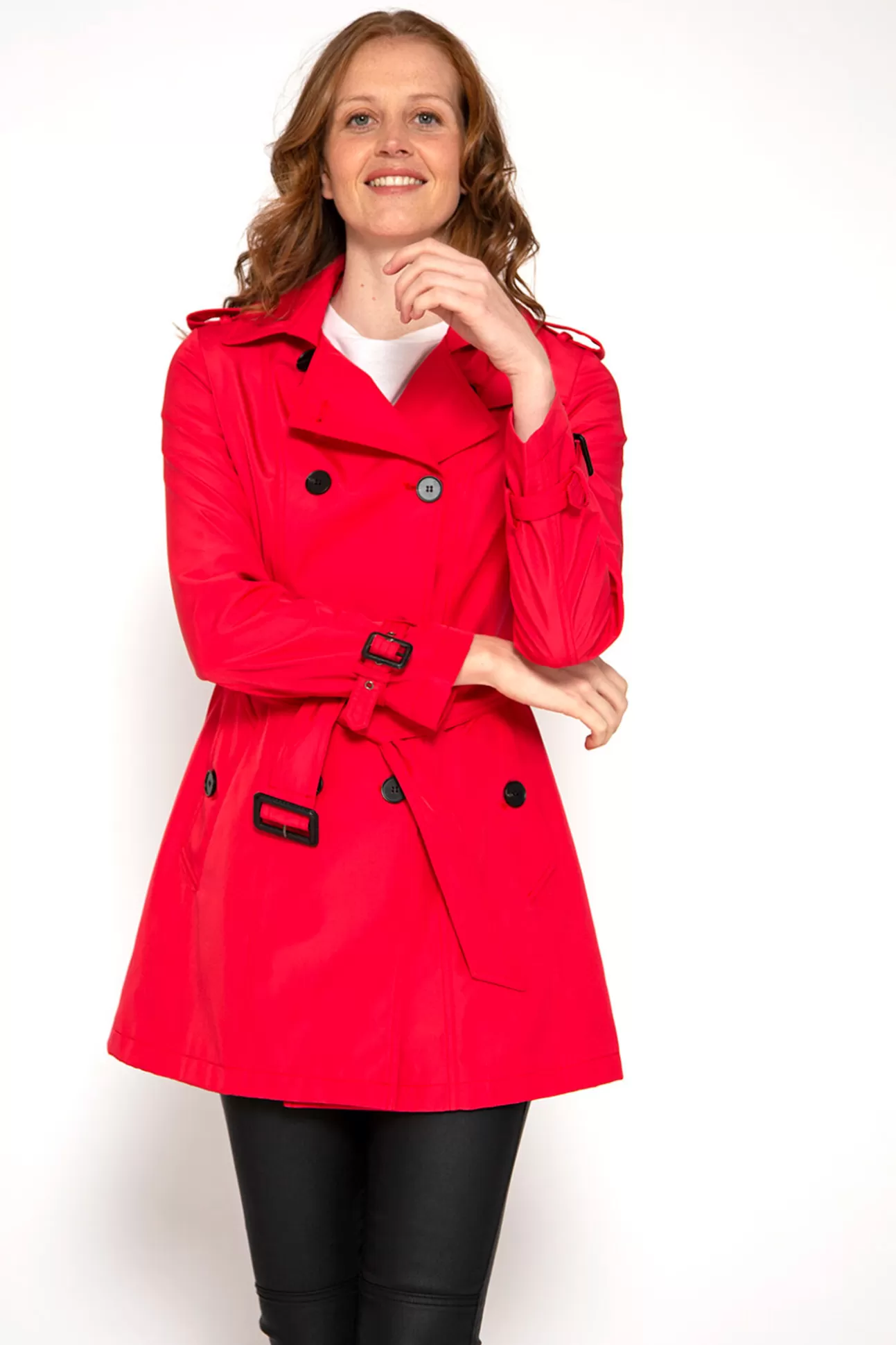 Flash Sale Gabardina Abotonada Con Cinturon Mujer Abrigos Y Parkas