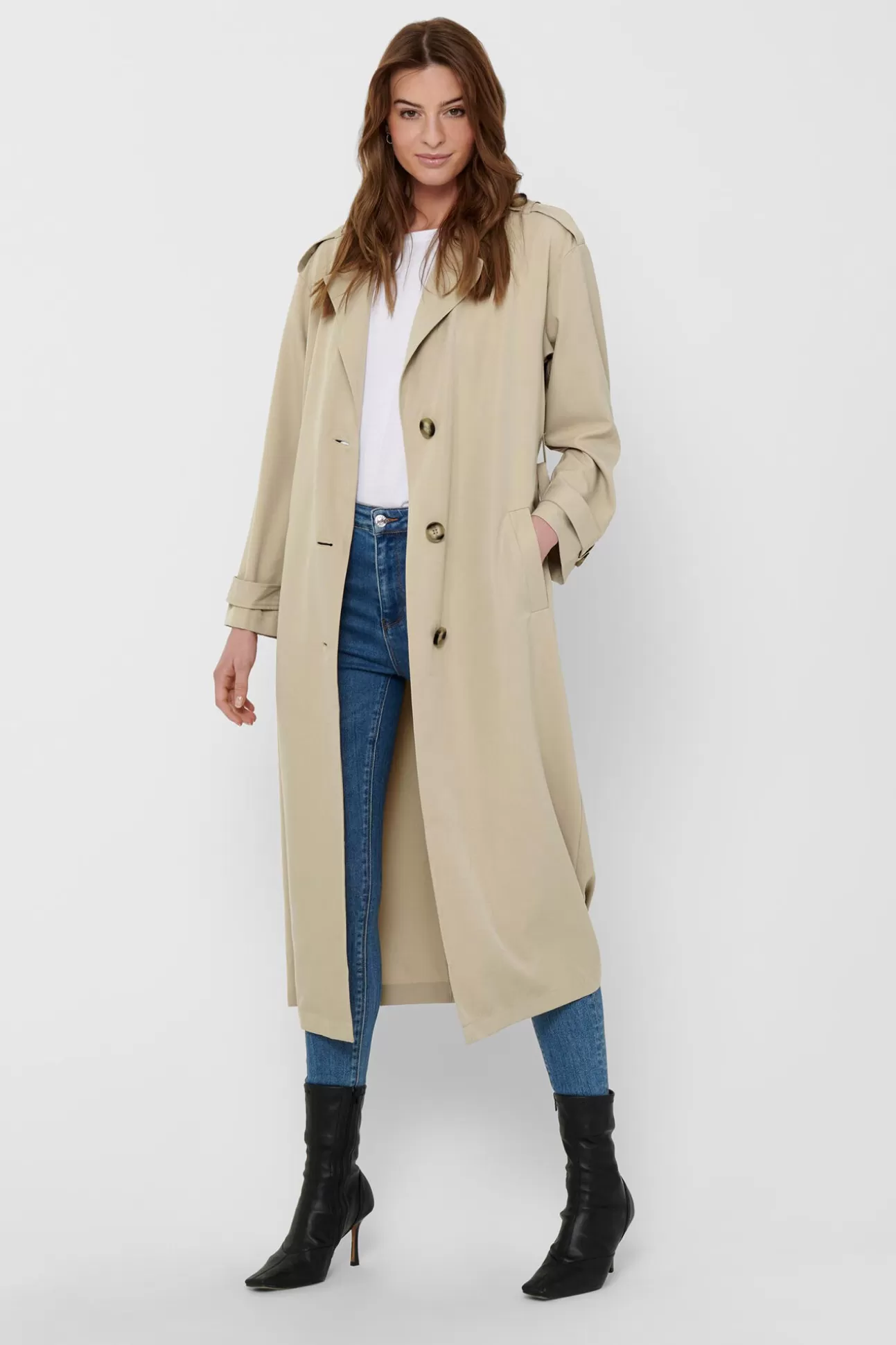 Best Sale Gabardina Larga Fluida Mujer Abrigos Y Parkas