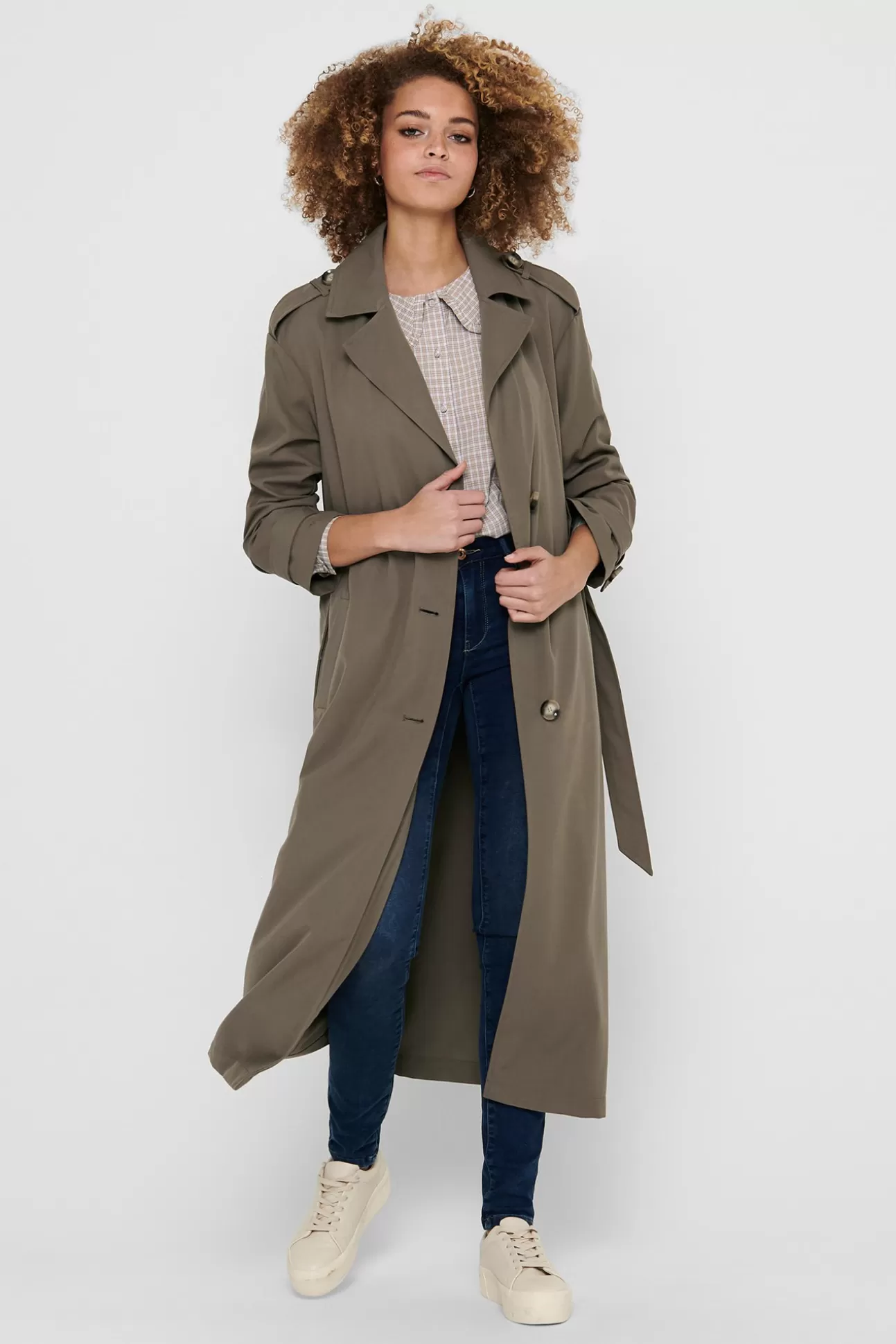 Store Gabardina Larga Fluida Mujer Abrigos Y Parkas