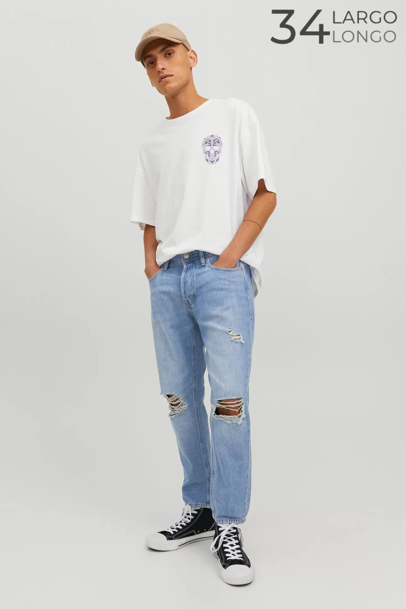 Outlet Jeans Frank Azul Cropped Hombre Jeans