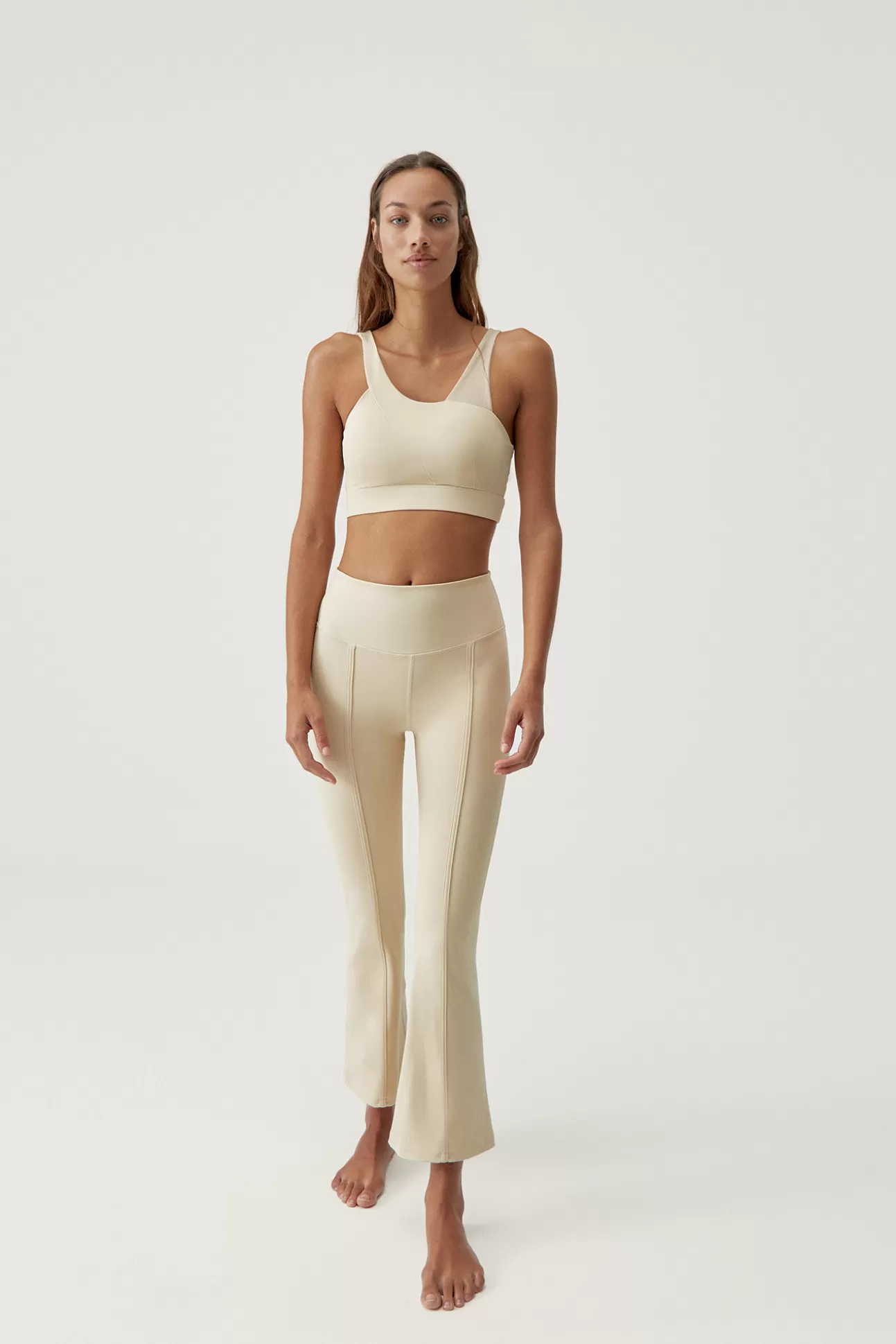 Hot Legging Jin Flare Oat Milk Mujer Leggings Y Pantalones