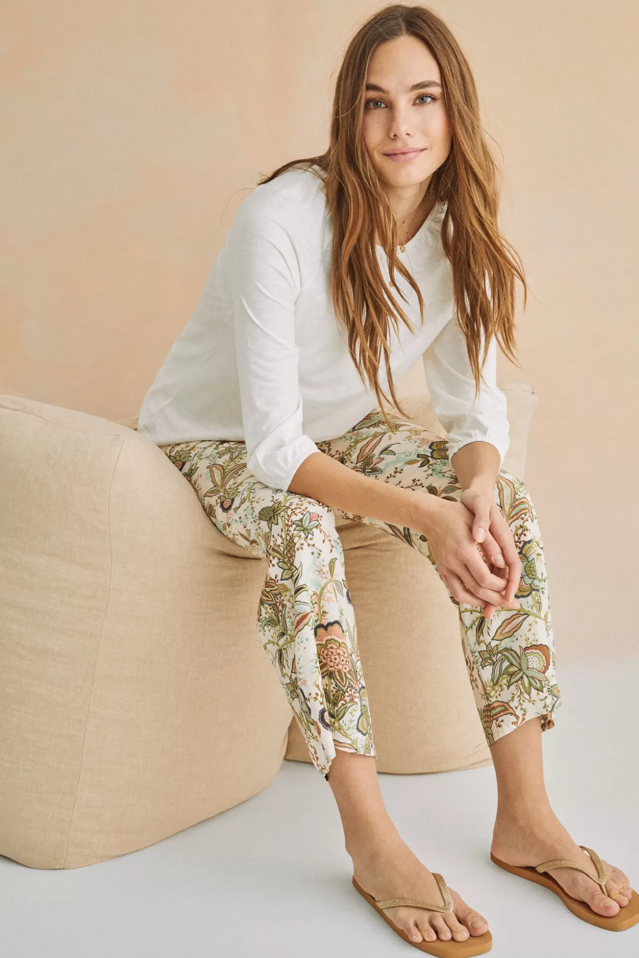 Outlet Pantalon Largo Recto Estampado Mujer Pijamas