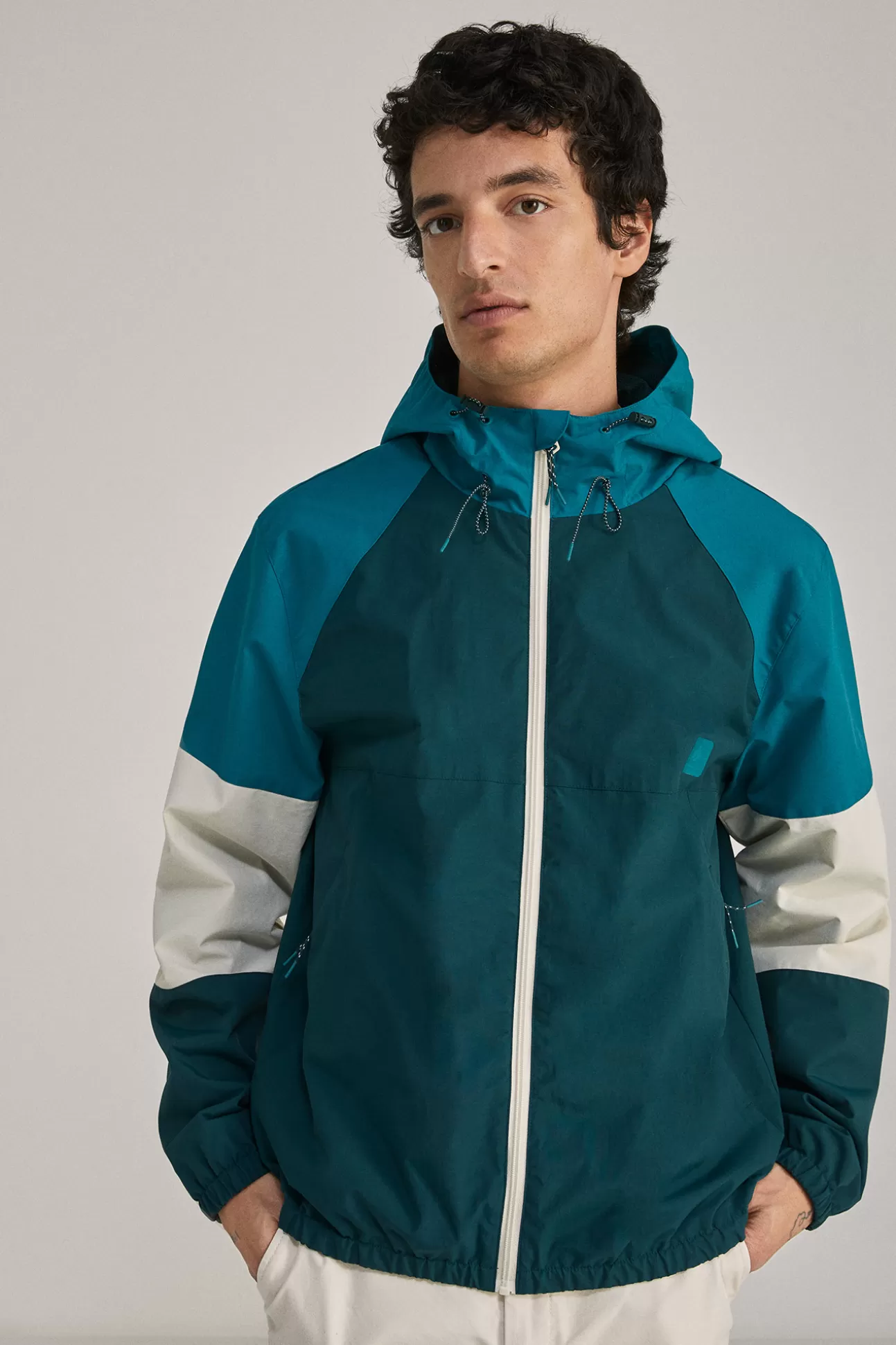 Clearance Parka Bloques Color Hombre Abrigos Y Parkas