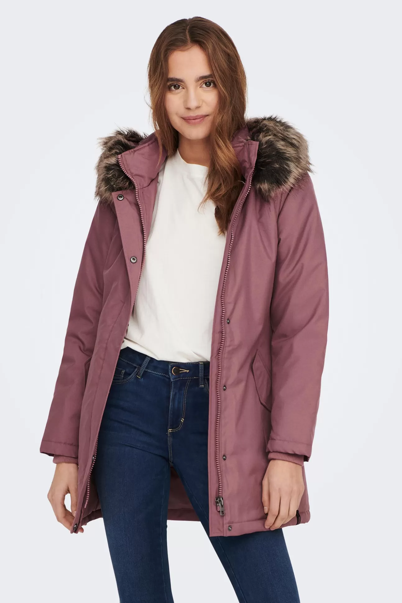 New Parka Con Capucha Con Pelo Y Bolsillos Mujer Abrigos Y Parkas