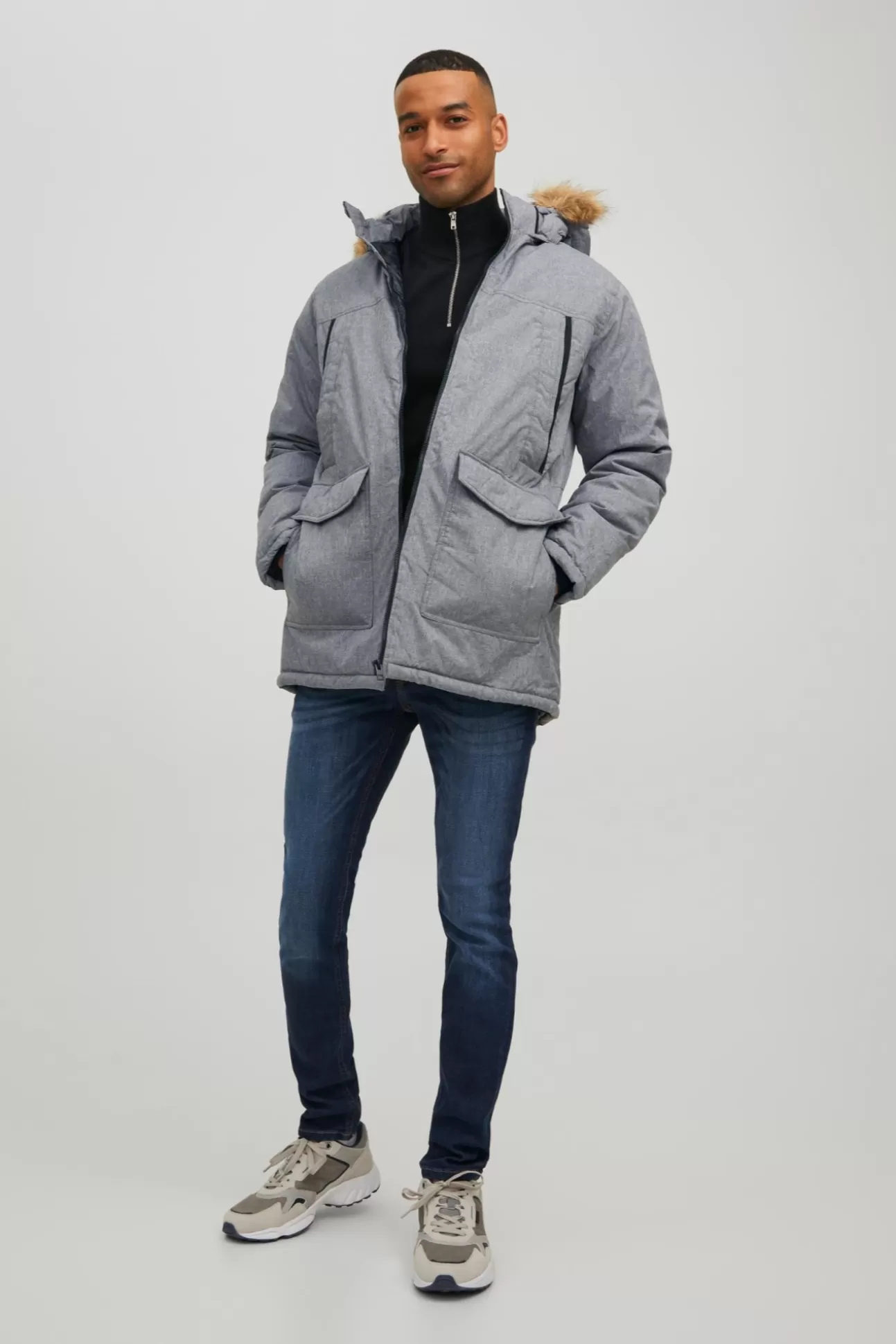 Best Sale Parka Pelo Capucha Hombre Abrigos Y Parkas