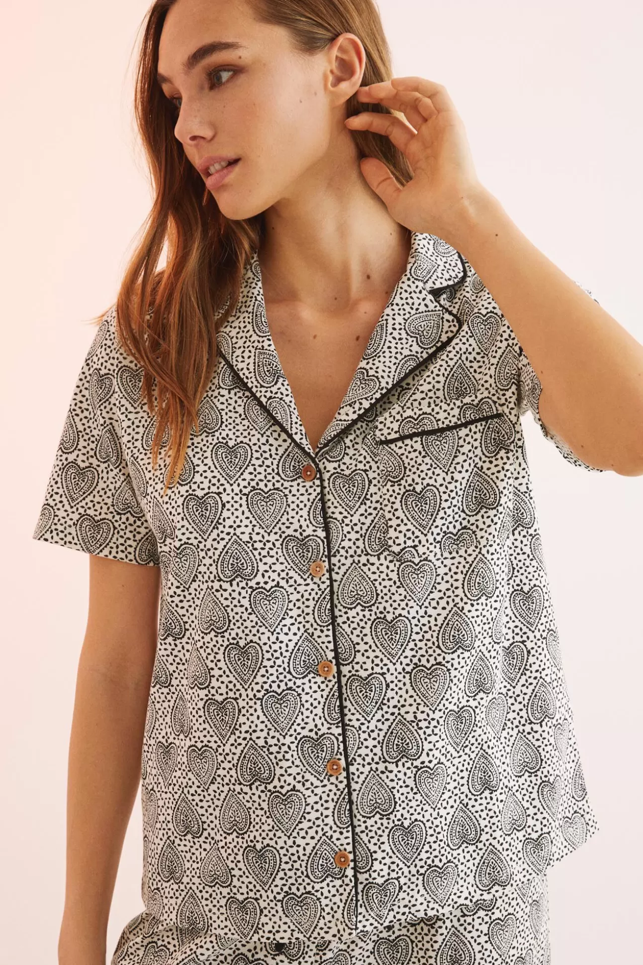 Cheap Pijama Camisero 100% Algodon Estampado Geometrico Mujer Pijamas