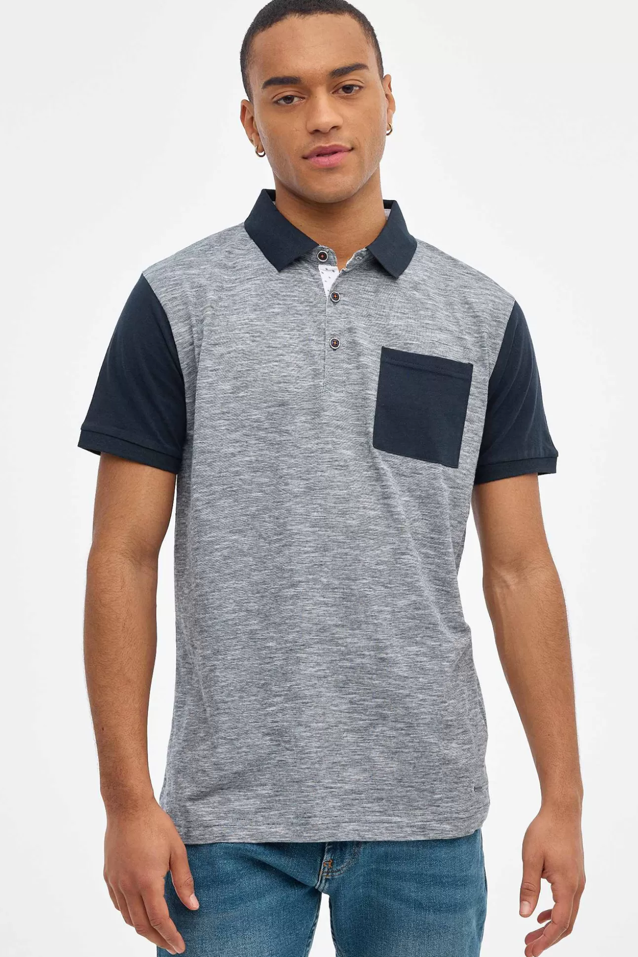 Discount Polo Con Bolsillo Contraste Hombre Polos