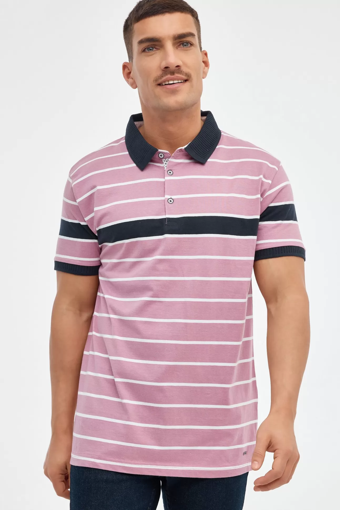 Clearance Polo De Rayas Con Contraste Hombre Polos