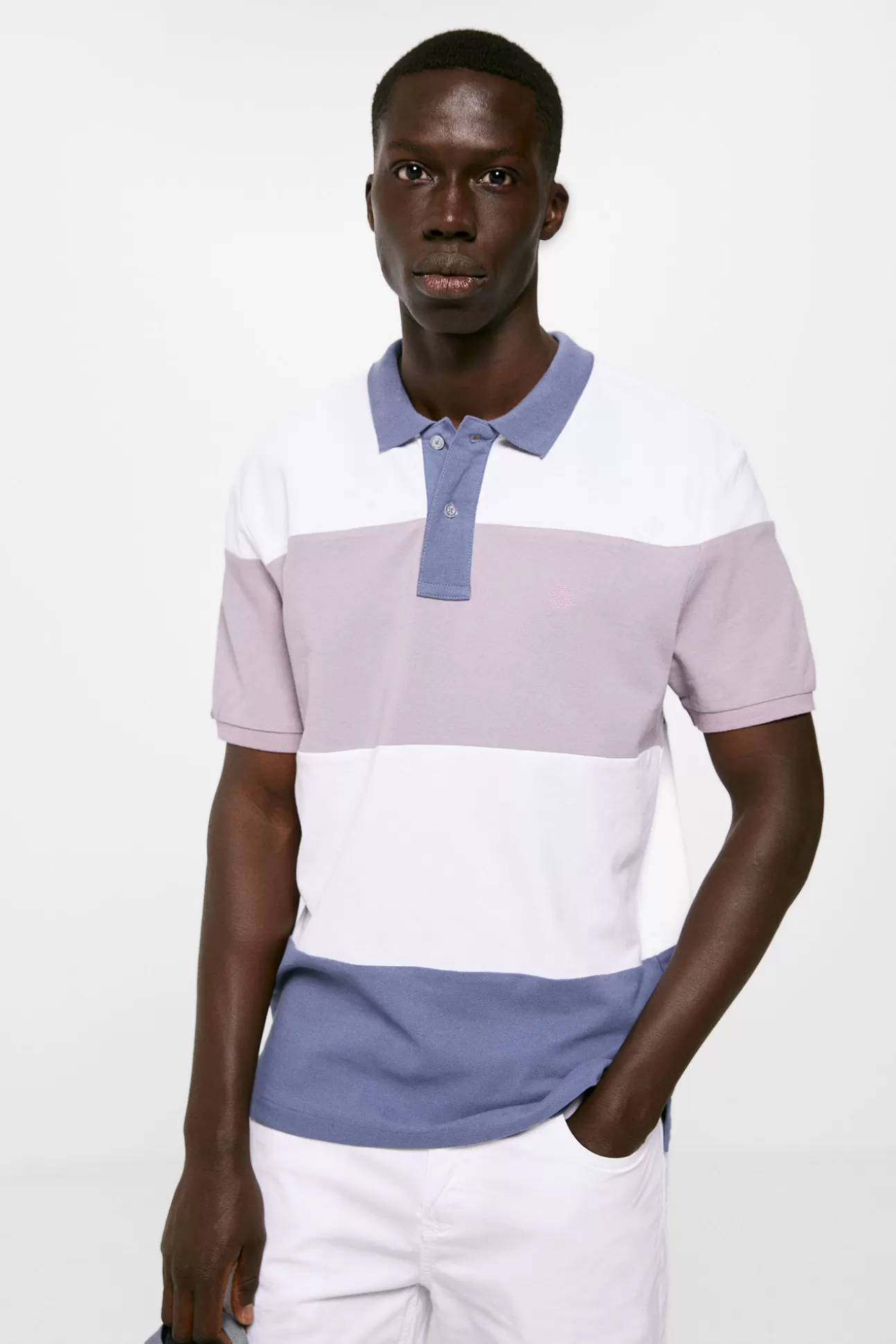 Shop Polo Pique Color Block Hombre Polos