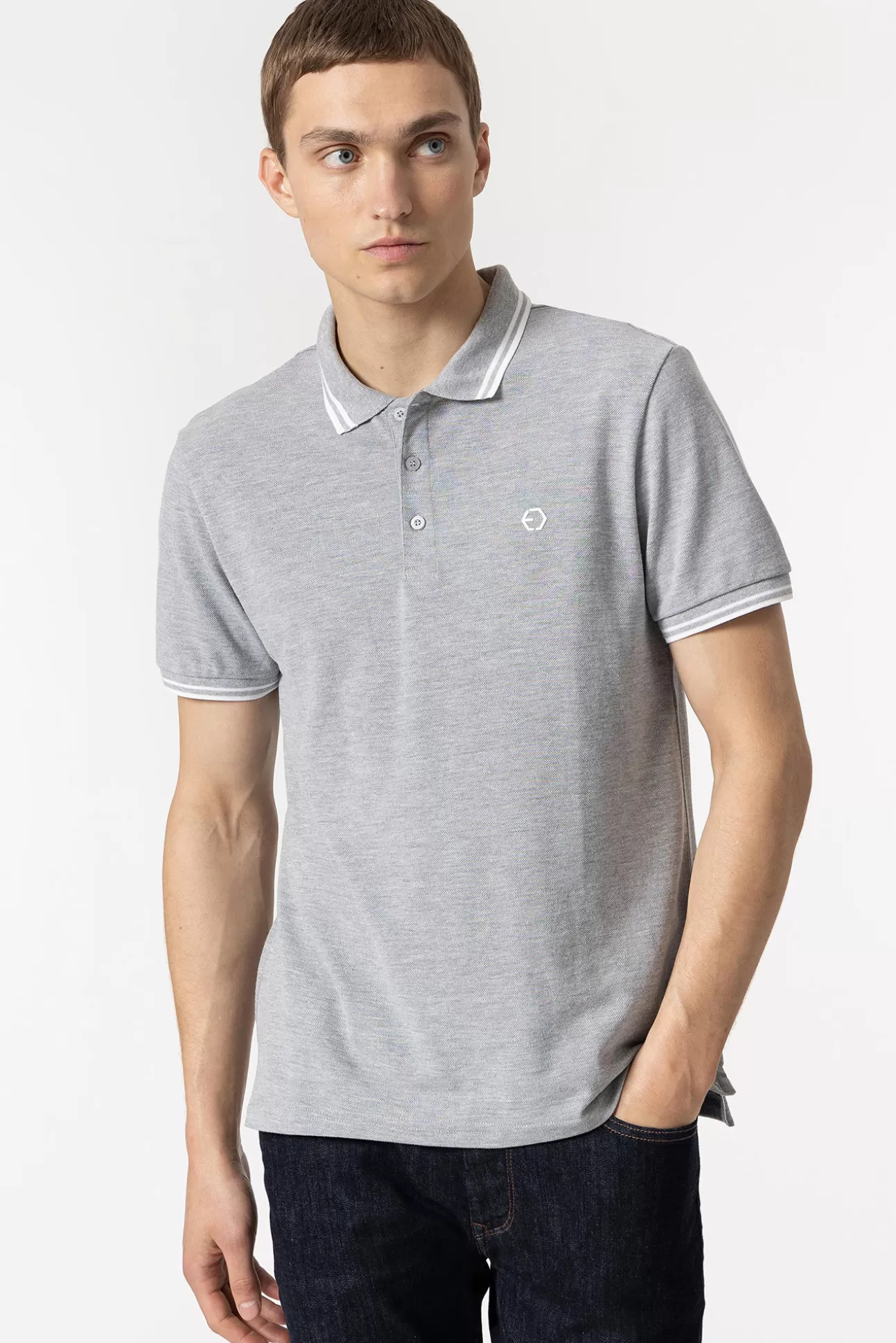 Sale Polo Pique Con Detalle Rayas Hombre Polos