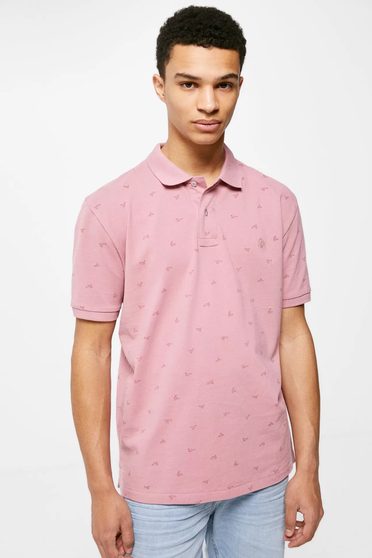 Cheap Polo Pique Estampado All Over Hombre Polos