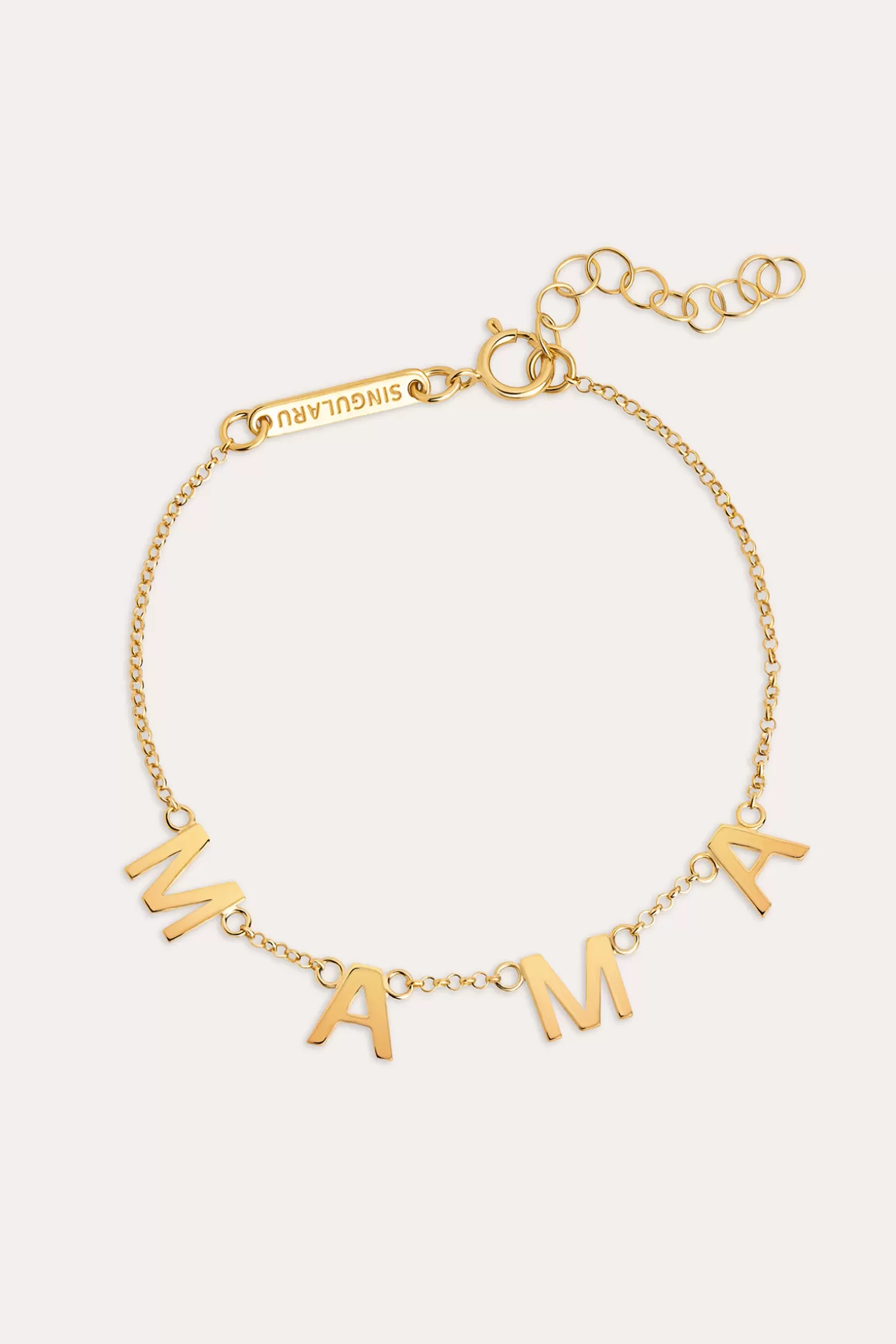 Clearance Pulsera Mama Letters Plata Baño Oro Mujer Bisutería