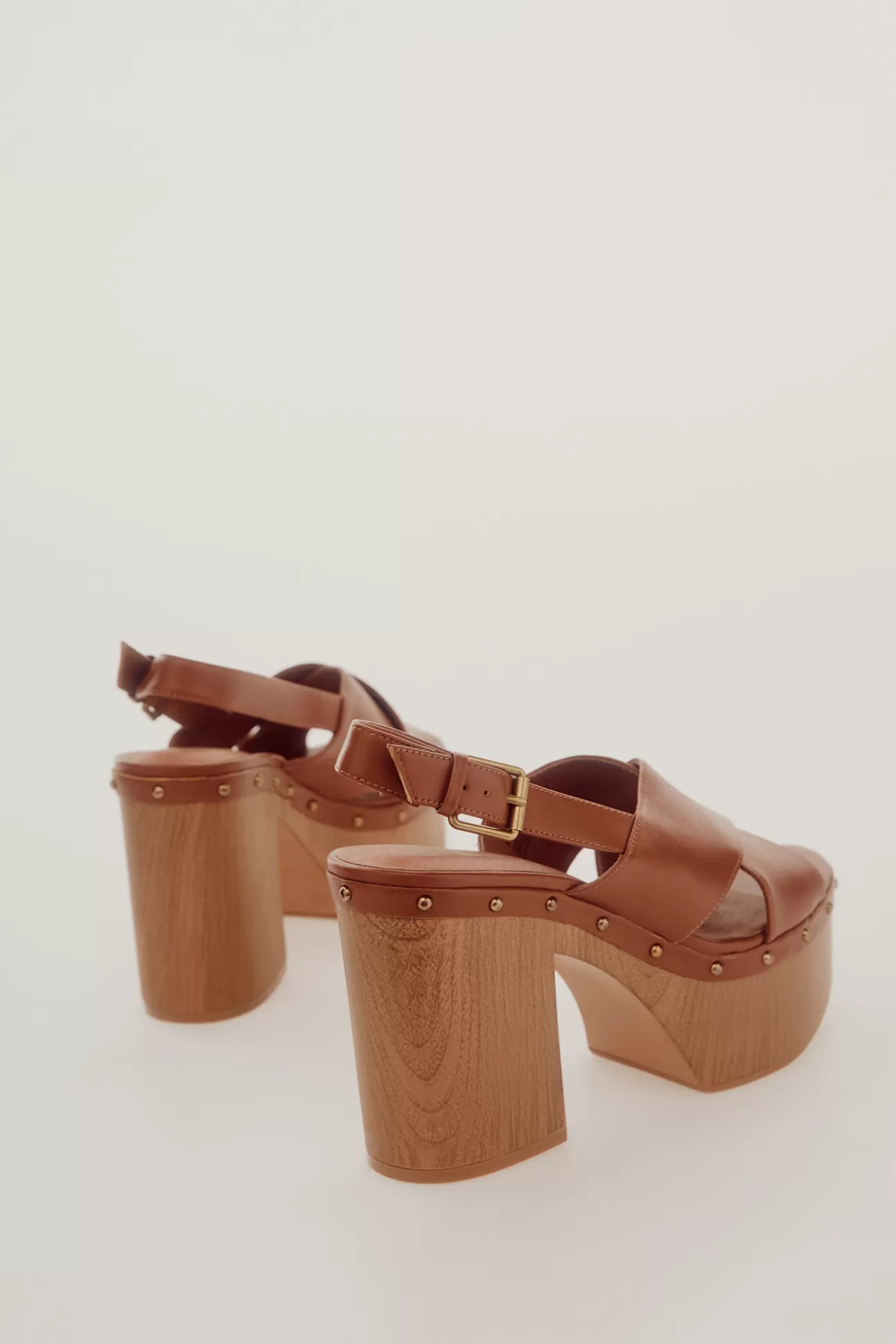 Sale Sandalia Plataforma Estilo Madera Mujer Tacones