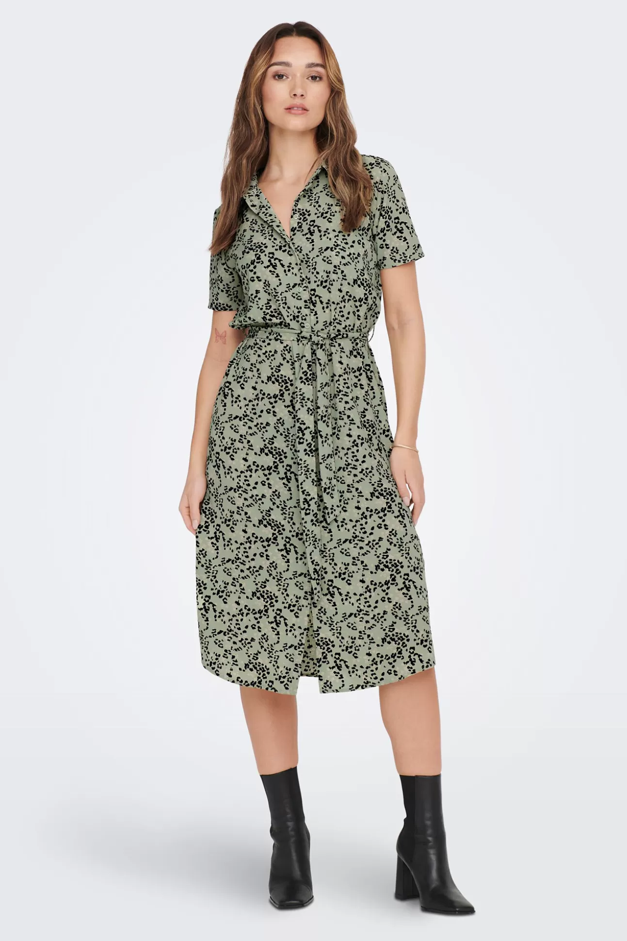 Clearance Vestido Camisero Midi Mujer Vestidos Y Monos