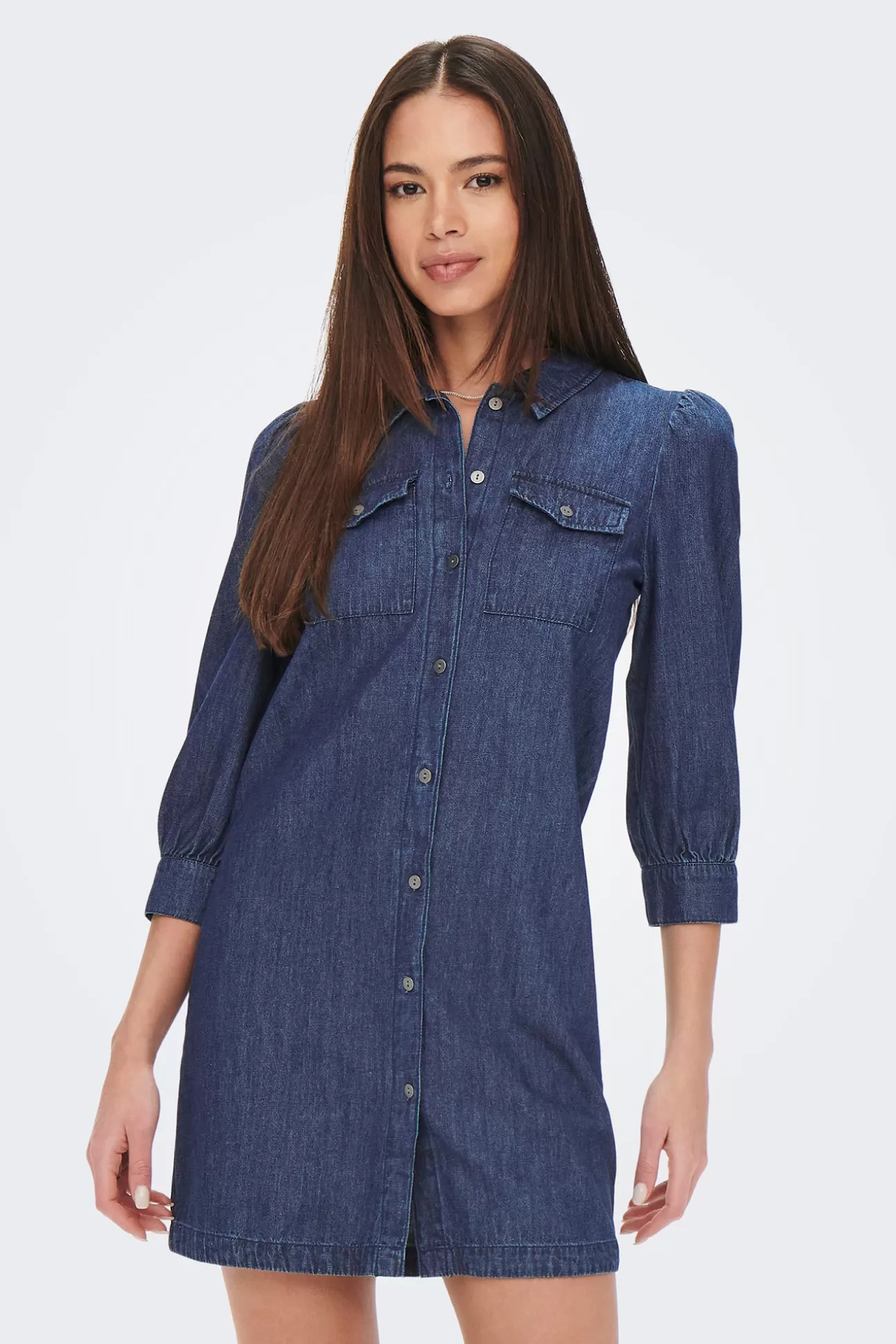 Clearance Vestido Denim Manga Larga Mujer Vestidos Y Monos