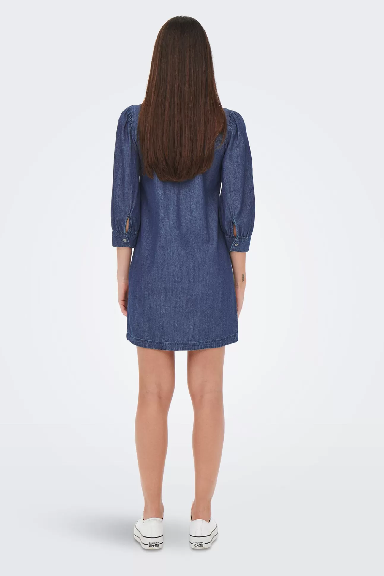 Clearance Vestido Denim Manga Larga Mujer Vestidos Y Monos