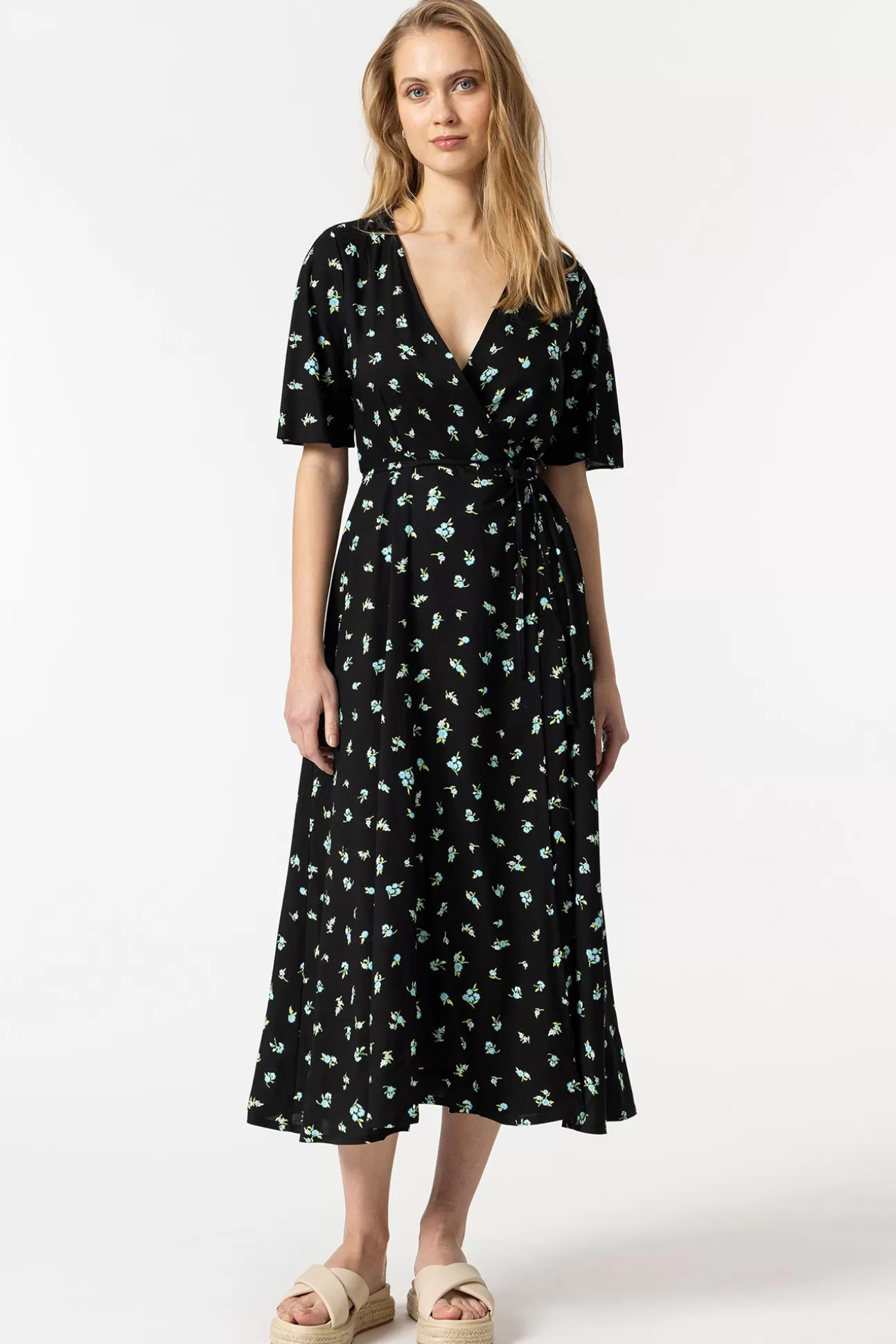 Cheap Vestido Midi Floral Cruzado Con Lazo Mujer Vestidos Y Monos