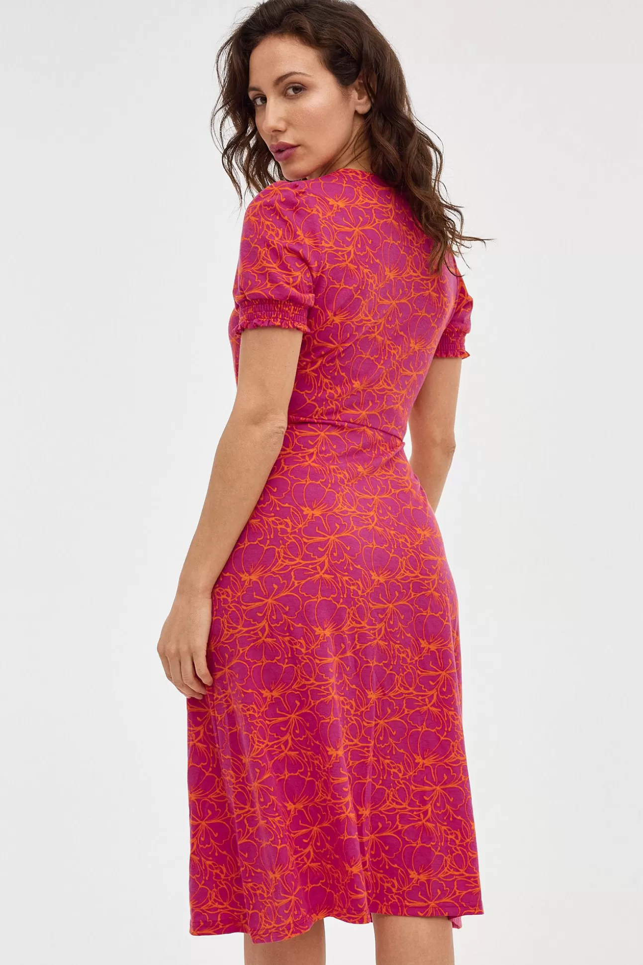 Cheap Vestido Midi Print Con Botones Mujer Vestidos Y Monos