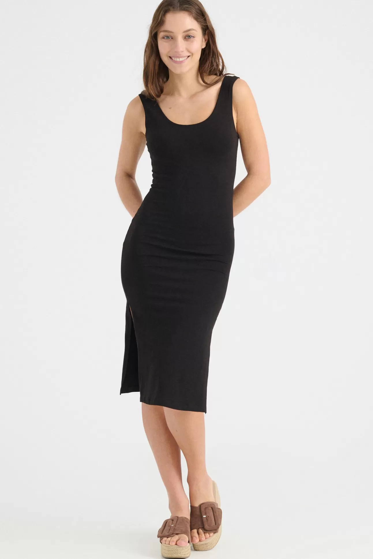 Clearance Vestido Midi Punto Mujer Vestidos Y Monos